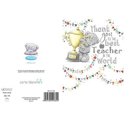 Me To You Bear Thank You Best Teacher Card