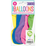 Pack of 5 Number 6 12" Latex Balloons
