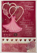 Woman I Love Sentimental Verse Double Love Heart Valentine's Day Card