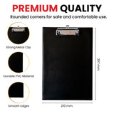 Janrax A4 Black PVC Single Clipboard