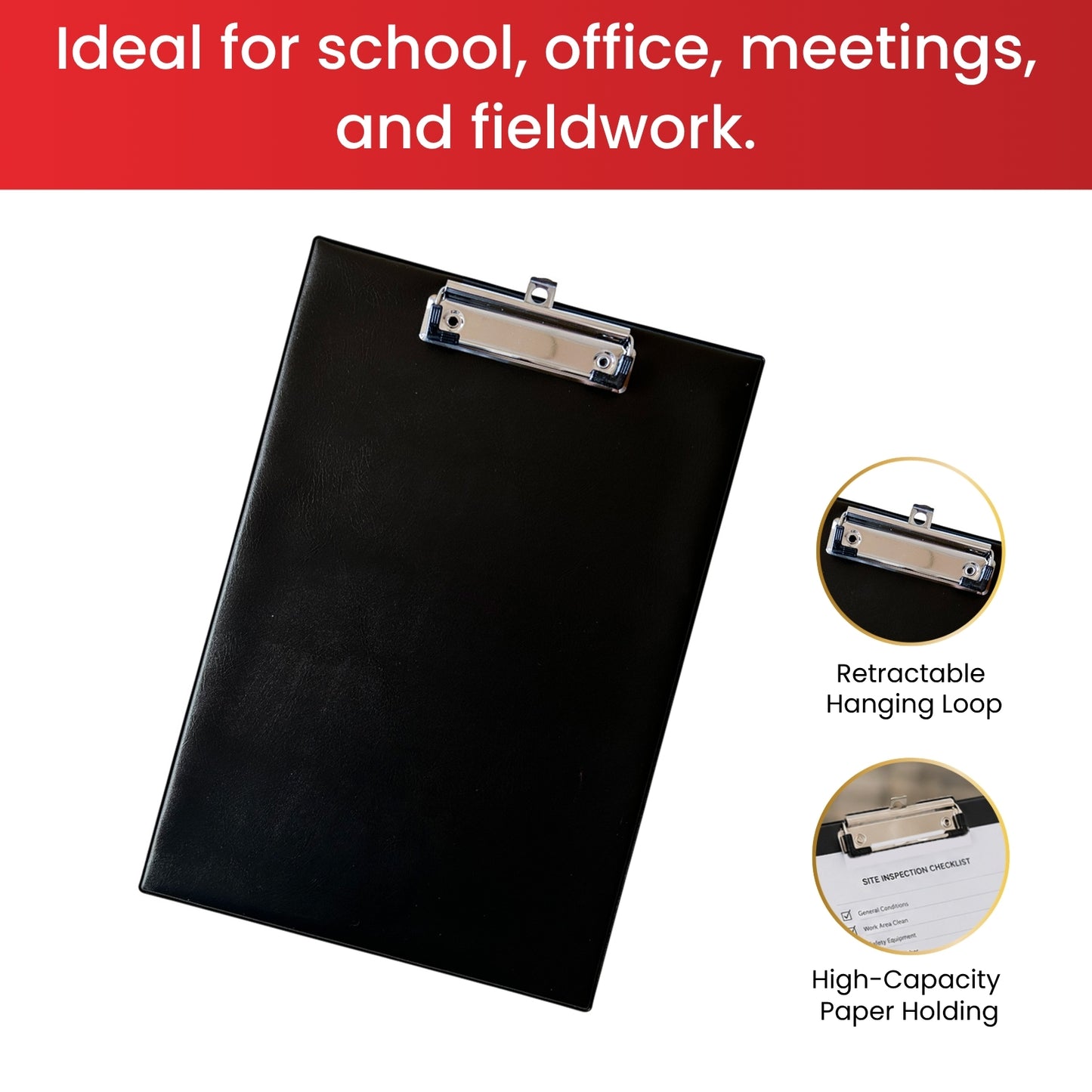 Janrax A4 Black PVC Single Clipboard