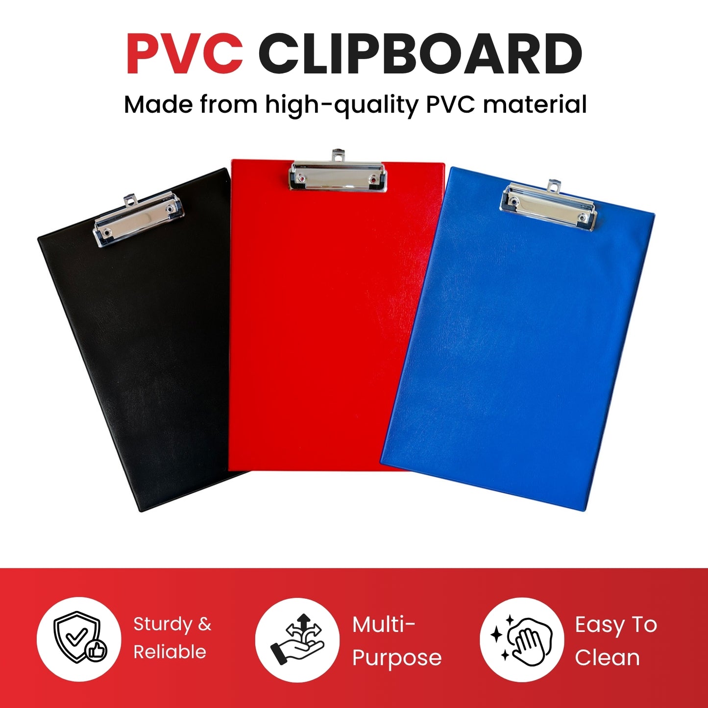Janrax A4 Black PVC Single Clipboard