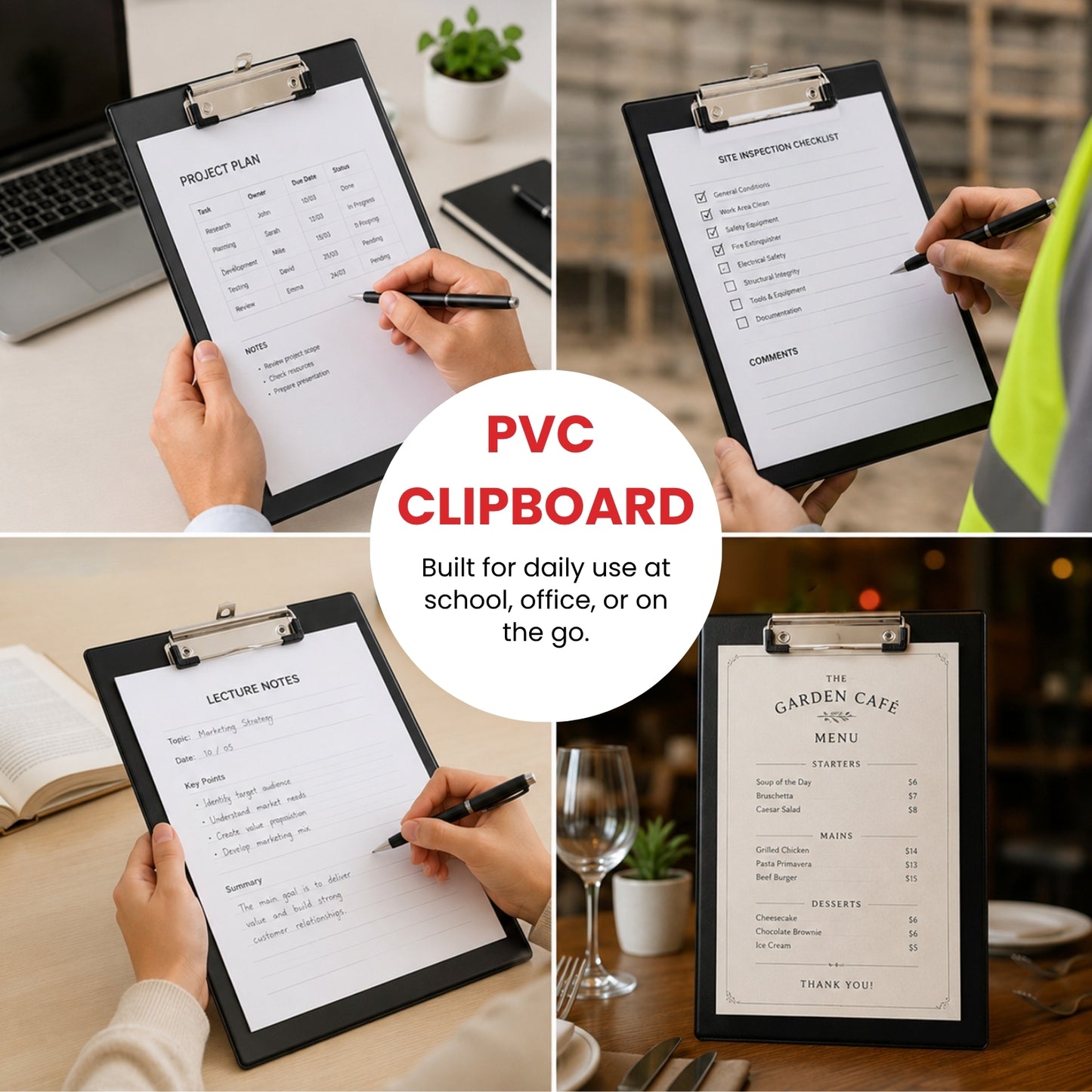Janrax A4 Black PVC Single Clipboard