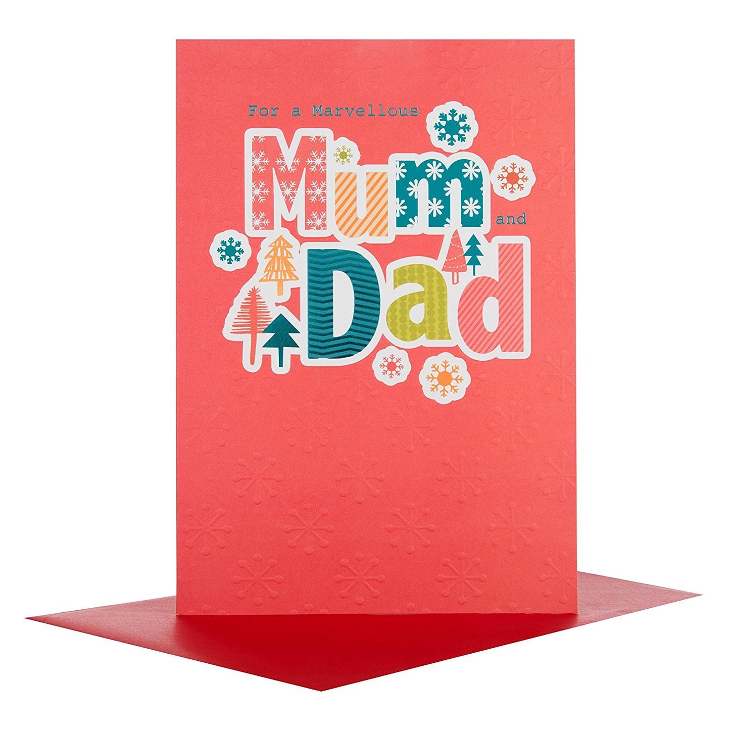 Hallmark Medium Mum and Dad "Marvellous" Christmas Card 