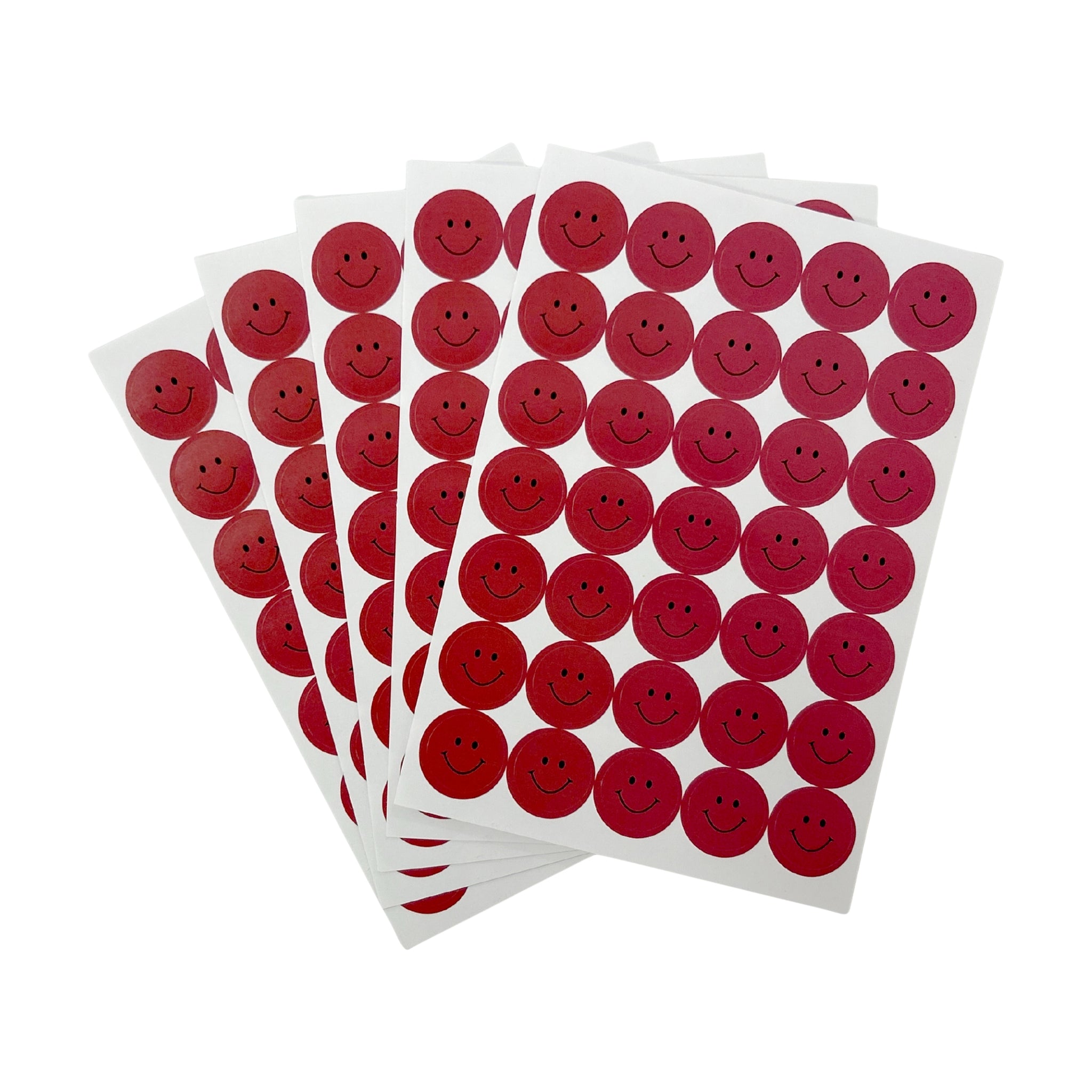 Pack of 420 Dark Pink Smile Face 24mm Self-Adhesive Labels