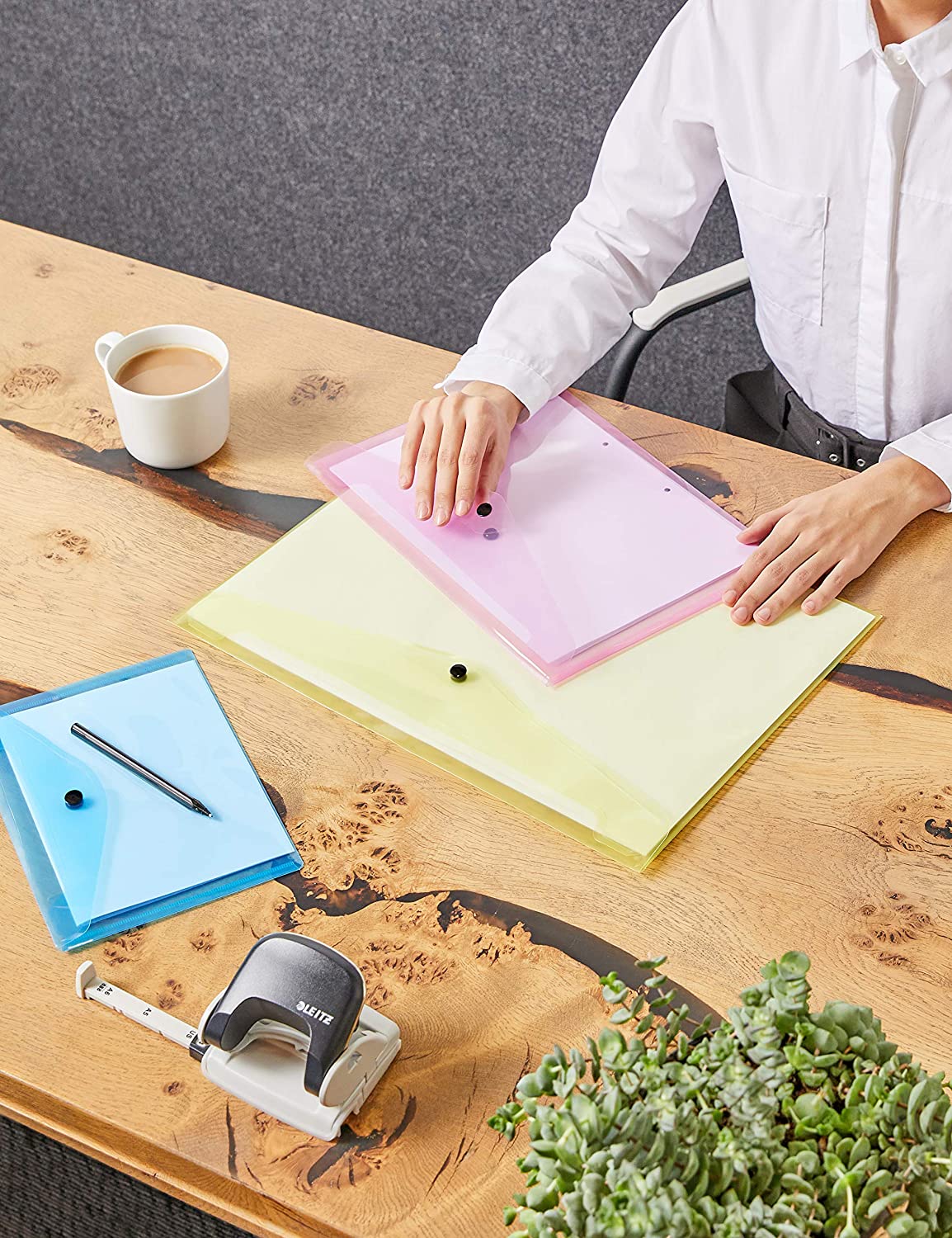 Pack of 12 Janrax A5 Clear Document Wallets