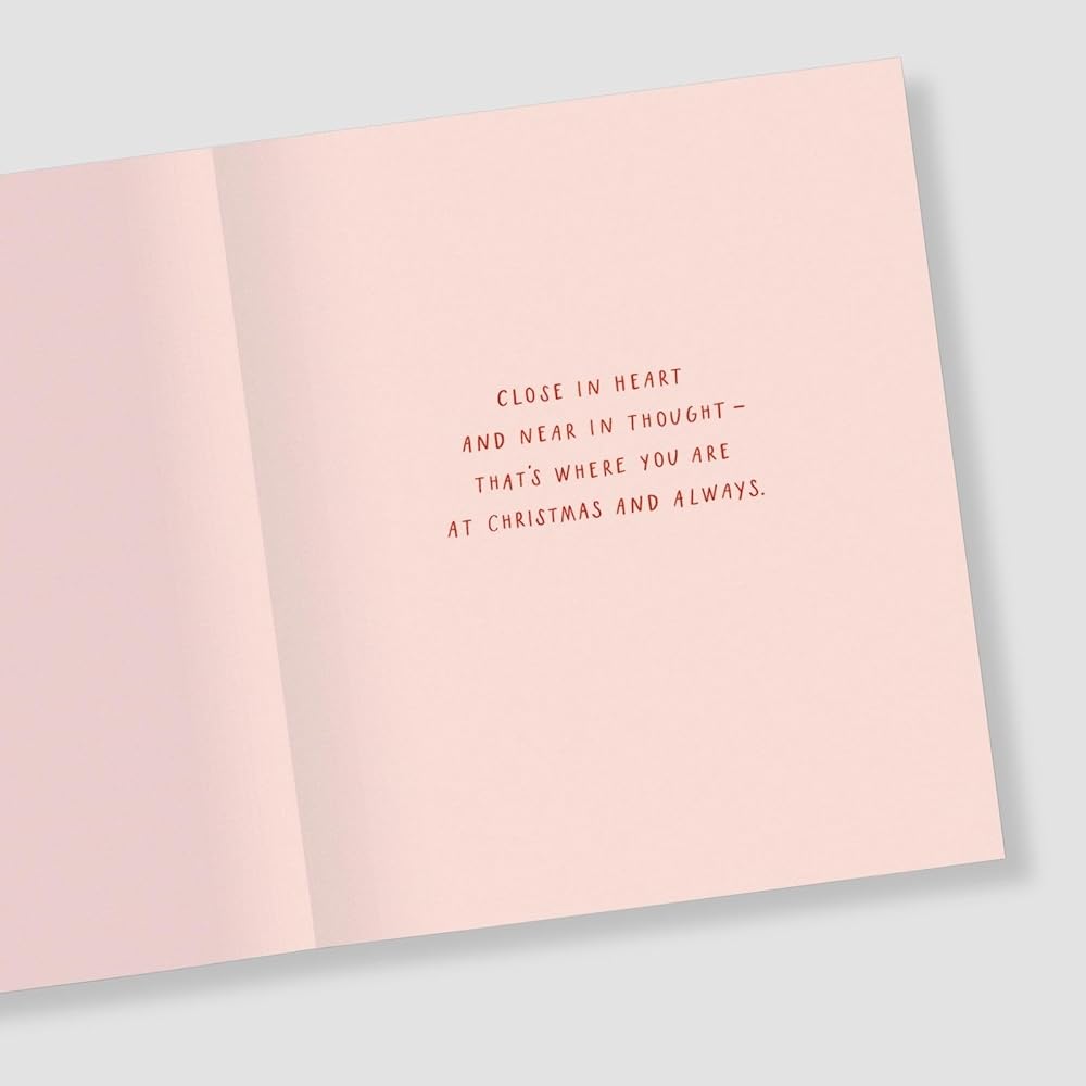 Beautiful Pink Design Thinking Of You Comforting Christmas Card