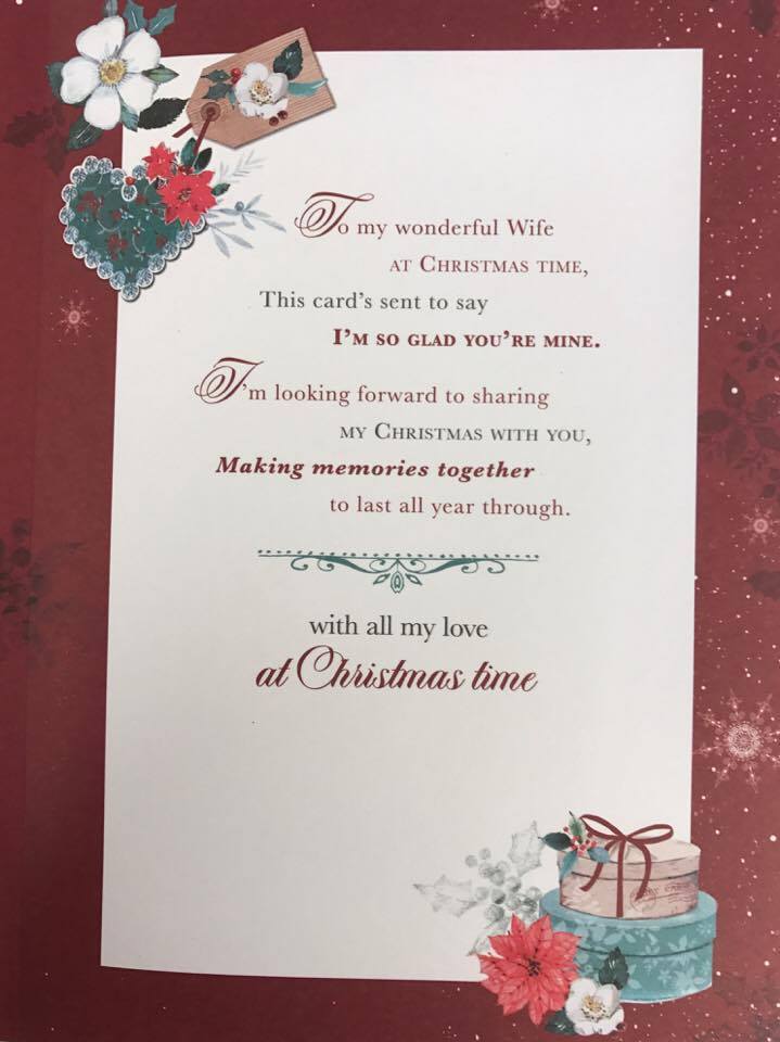 You're Mine Nice verse Gold Foil & Glitter Quality Christmas Card - Wife 
