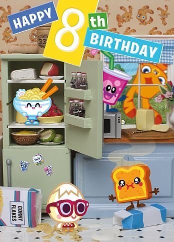 Moshi Monsters 8th Birthday 3D Holographic Greetings Card Eighth Birthday 