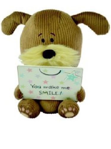 Lots of Woof - Woof Soft Toy Dog - Holding a Plaque - You make me SMILE - 8" {DC}