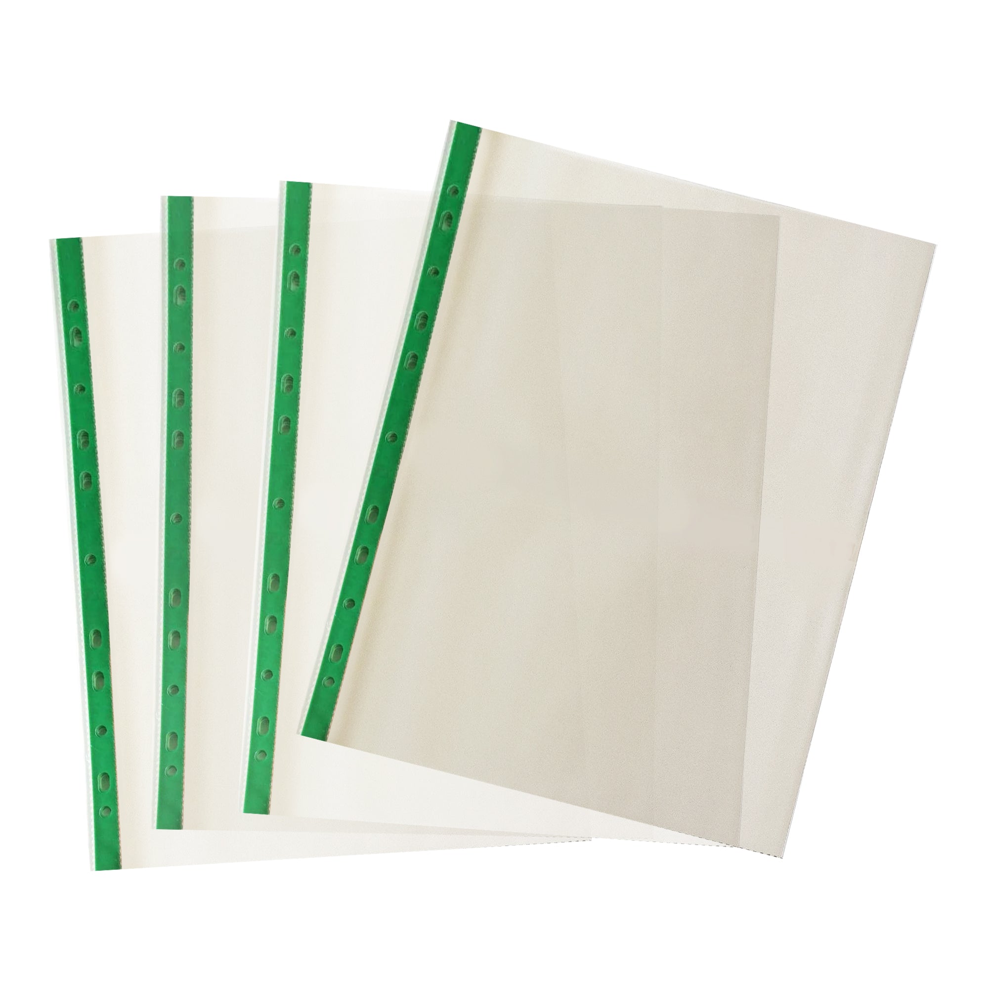 Pack of 100 A4 Premium Glass Clear Punched Pockets (90 Micron) - 708099