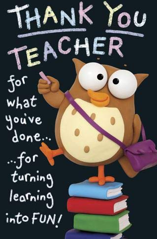 Male/Female Thank You Teacher Greeting Card from The Hanson White Range