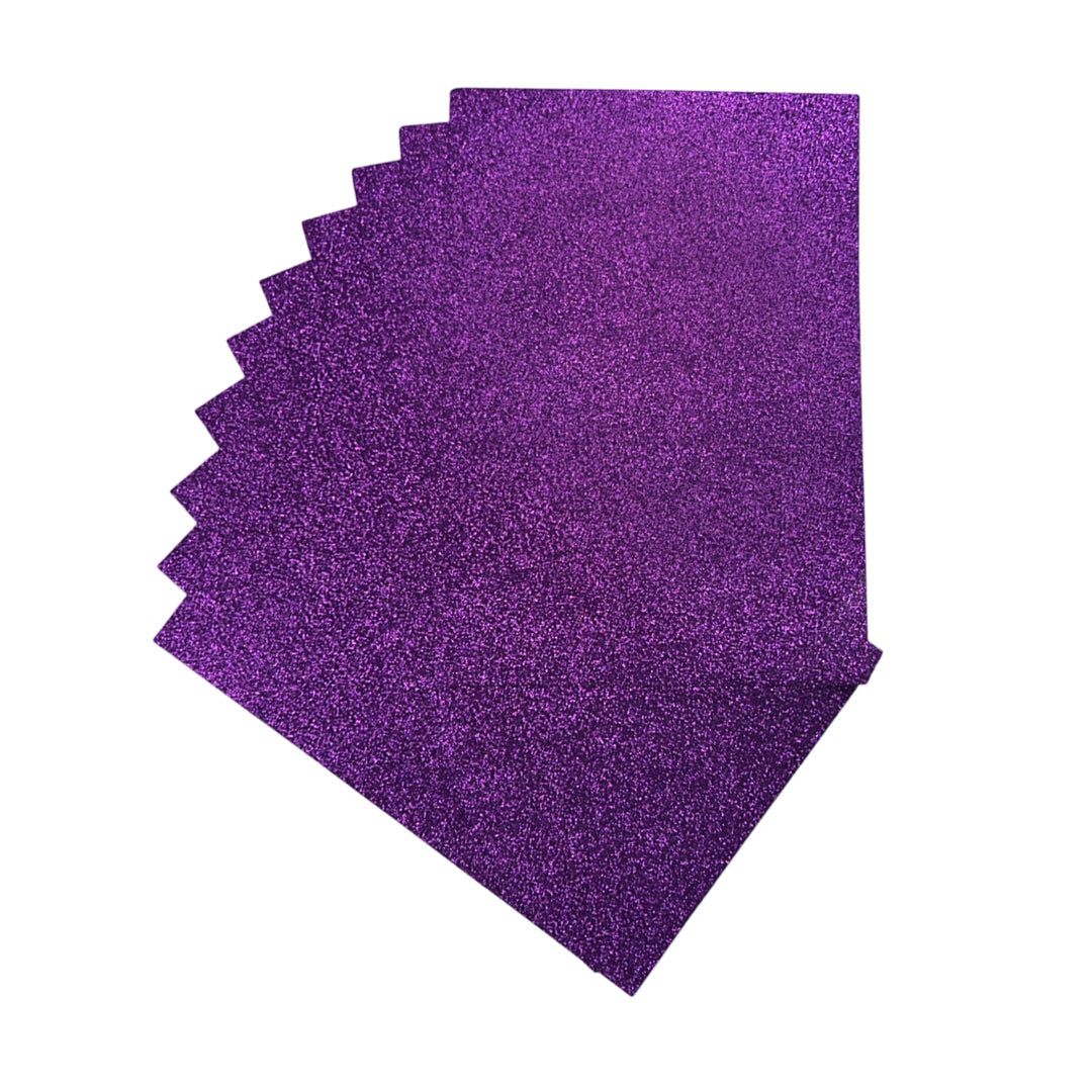 Pack of 10 A4 Purple Glitter EVA Foam Sheets
