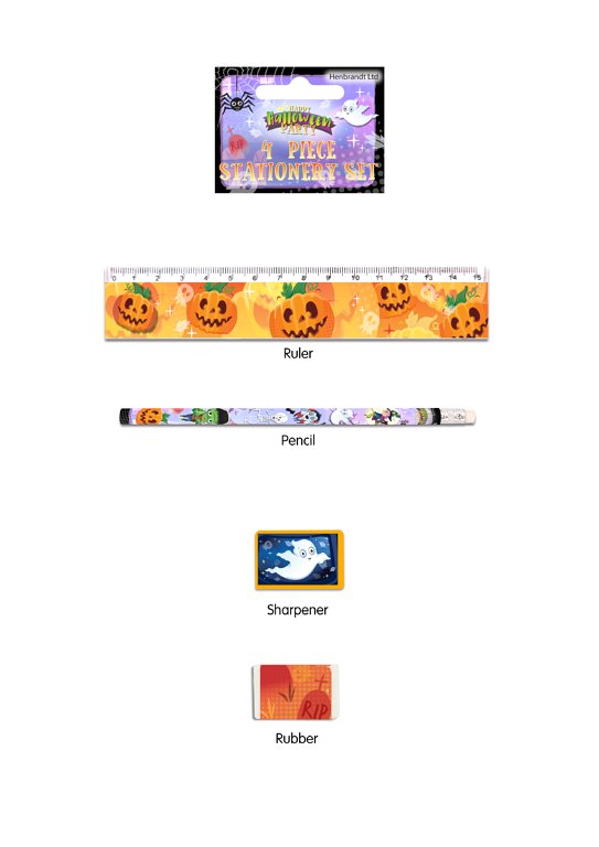 4 Piece Halloween Stationery Set {DC}