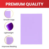 Pack of 8 A4 Plain Pink Dyslexia Overlay Reading Sheets – PET Material, Rounded Corners