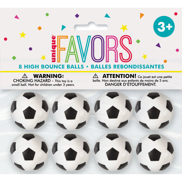 Pack of 8 3D Soccer Bouncy Balls