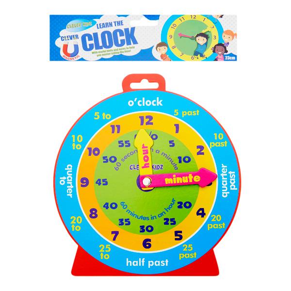 Educational Learning Time 23cm Magnetic Clever Clock by Clever Kidz