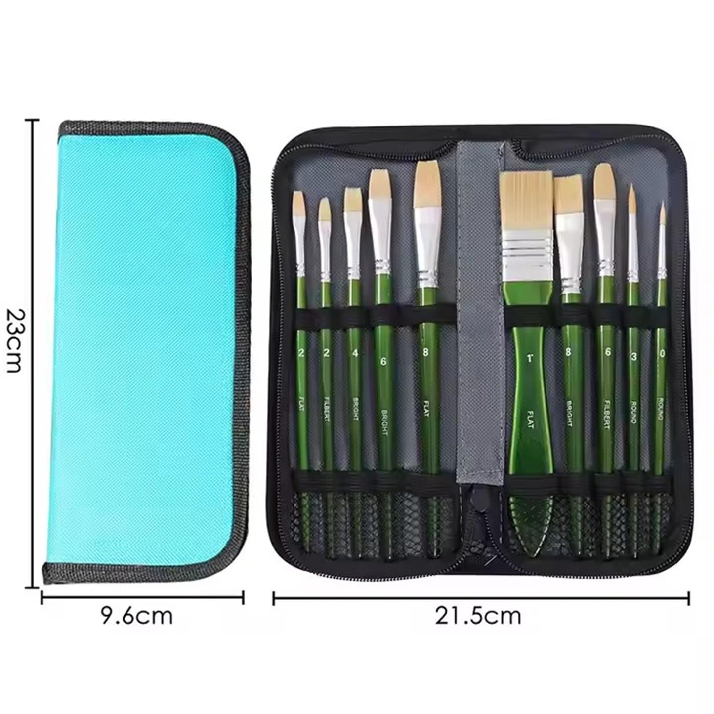 Pack of 11 Pieces Nylon Oil Color Brush Set for Painting
