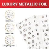 Pack of 10 Flowers Polka Luxury Silver Metallic Plastic-Free 18gsm Tissue Paper Sheets 50x70cm