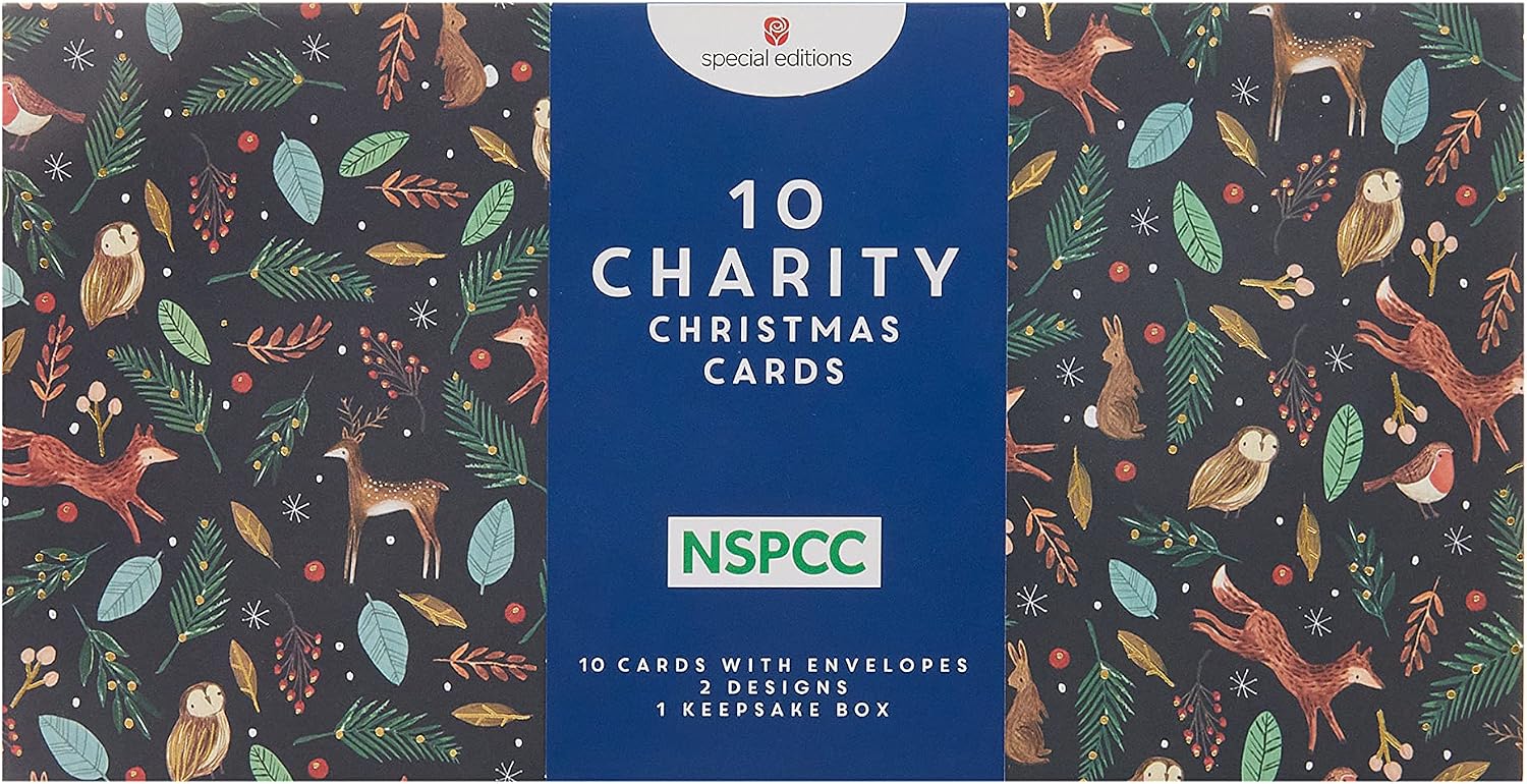 Box of 10 Winter Woodland Animals NSPCC Charity Christmas Cards with Envelopes