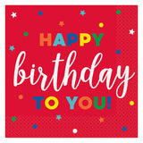 Pack of 16 Dots & Stars Birthday Luncheon Napkins {DC}