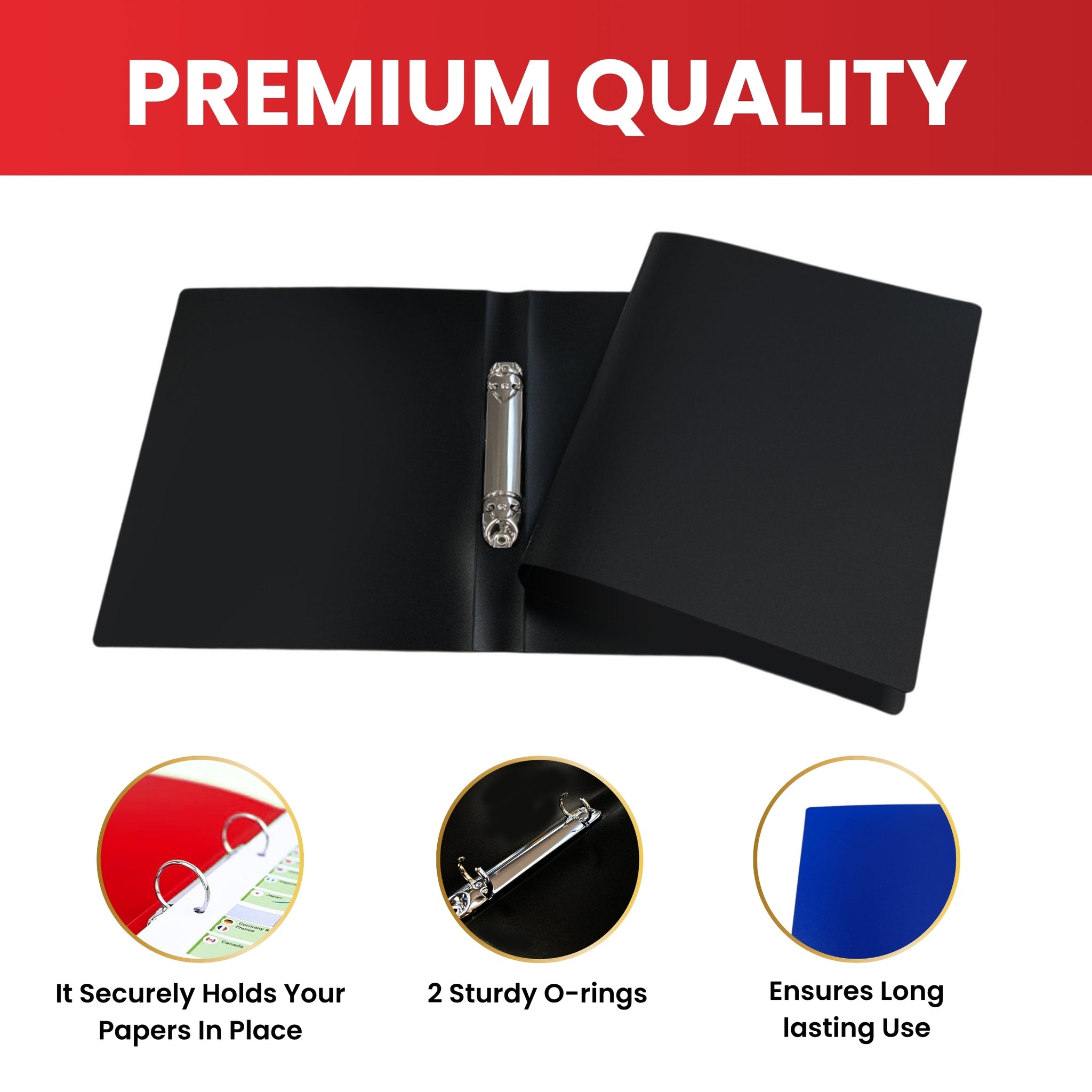 A5 Black Ring Binder by Janrax