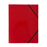Janrax A4 Red Laminated Card 3 Flap Folder with Elastic Closure