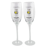 Boxed Pair of Champagne Flutes Congratulations Tracey Russell Coffee & Cream New