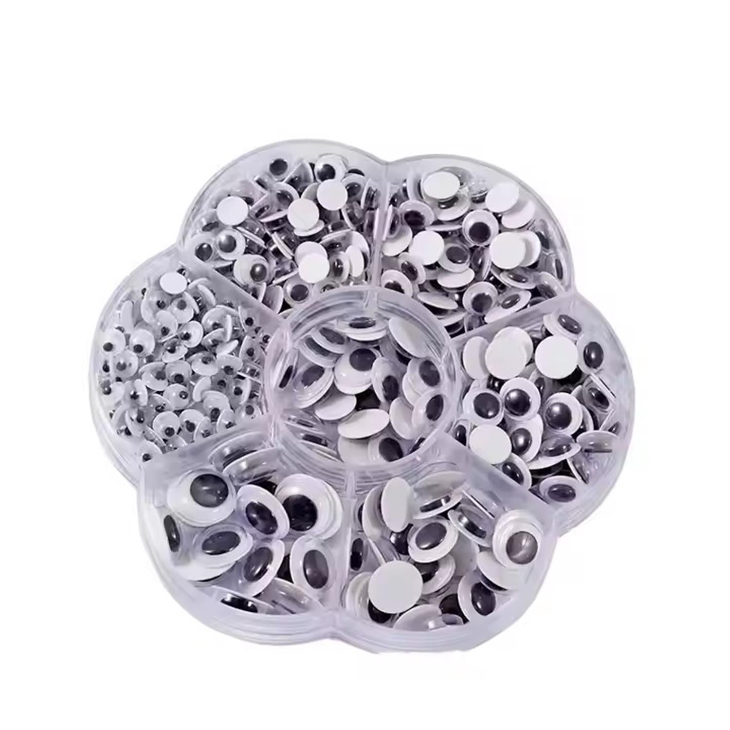 Pack of 500 Pieces Assorted Size Self-Adhesive Googly Wiggle Eyes