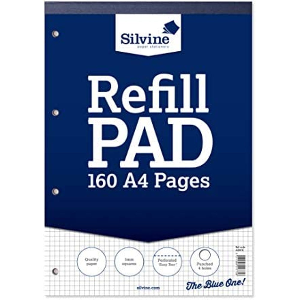 A4 160 Pages 5mm Squares Ruled Refill Pad (210 x 297mm)