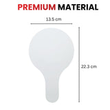 Pack of 6 Round Plain White MDF Double Sided Dry Erase Handheld Answer Paddles - Mini Whiteboard
