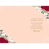 Nanny Birthday Card with Red Roses, Pink and Gold Foil Design