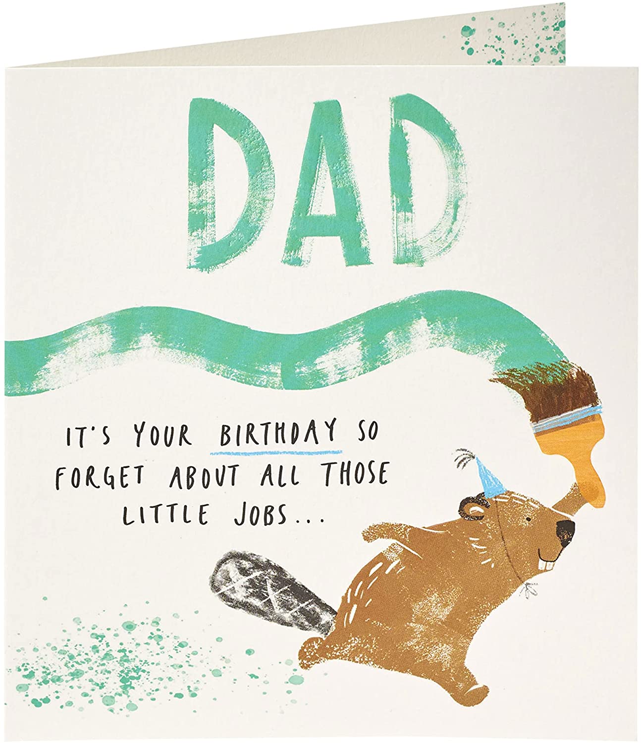 Adorable Beaver Dad Birthday Card