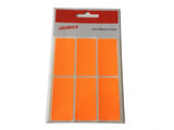 Pack of 24 Fluorescent Orange 25x50mm Rectangular Labels - Adhesive Stickers