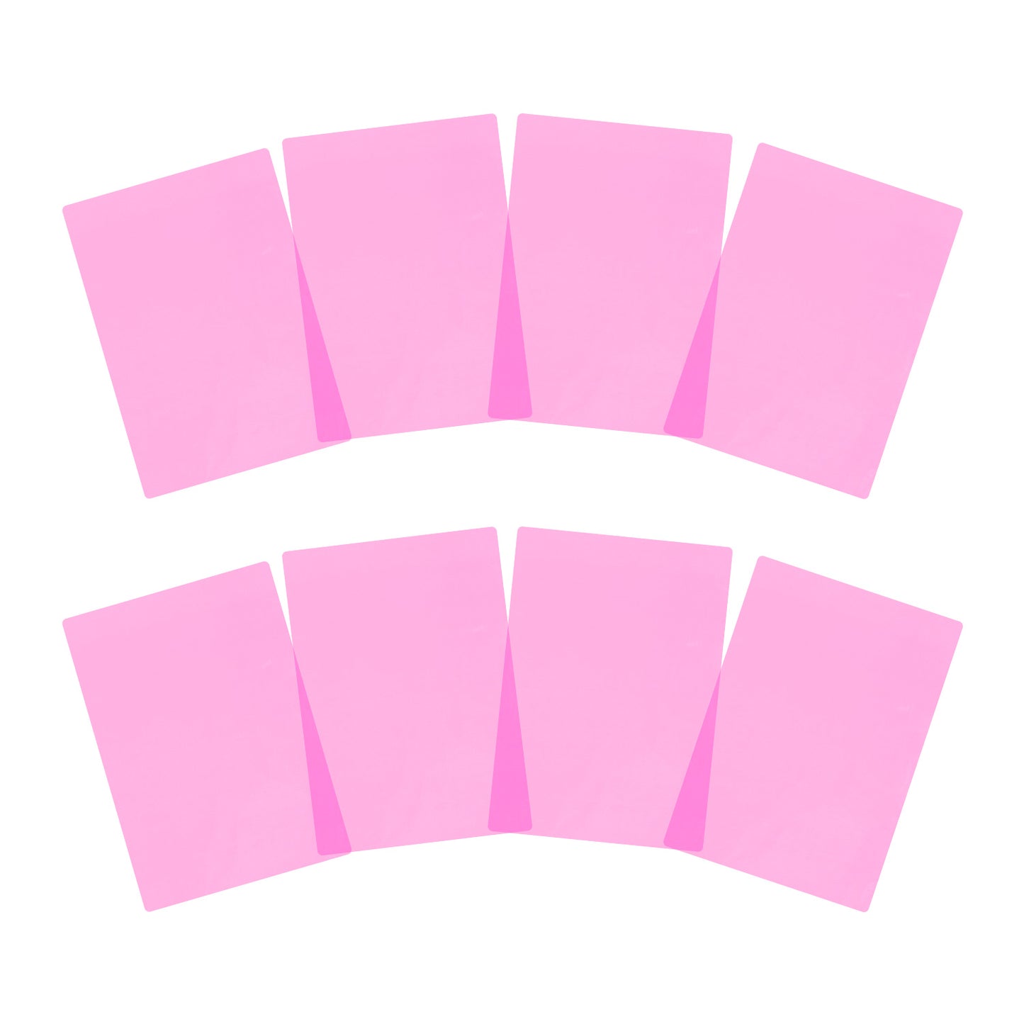 Pack of 8 A4 Plain Pink Dyslexia Overlay Reading Sheets – PET Material, Rounded Corners