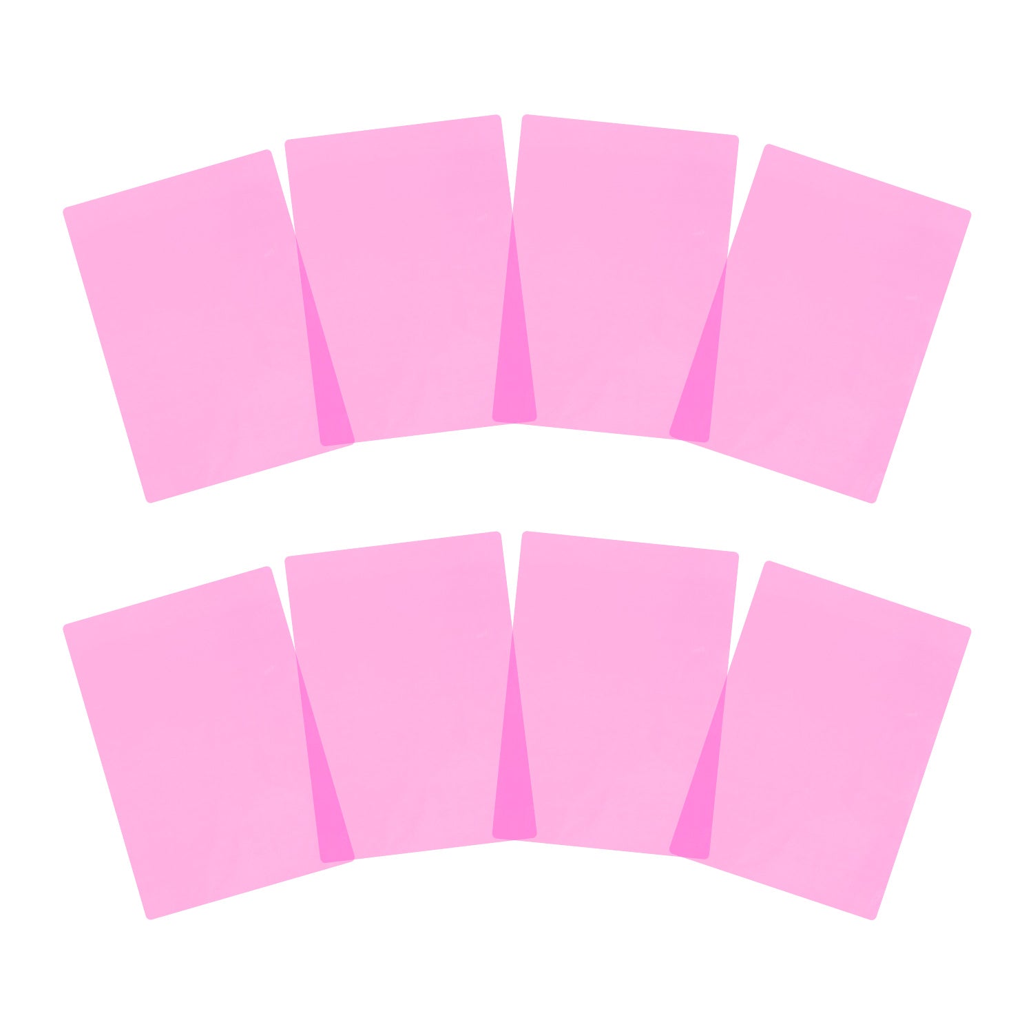 Pack of 8 A4 Plain Pink Dyslexia Overlay Reading Sheets – PET Material, Rounded Corners