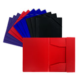 Pack of 12 A4 Assorted Colour 3 Flap Folders with Elasticated Closure