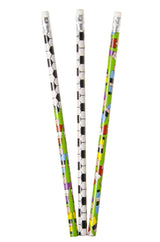 Pack of 12 Coloured Football Design Pencils with Eraser