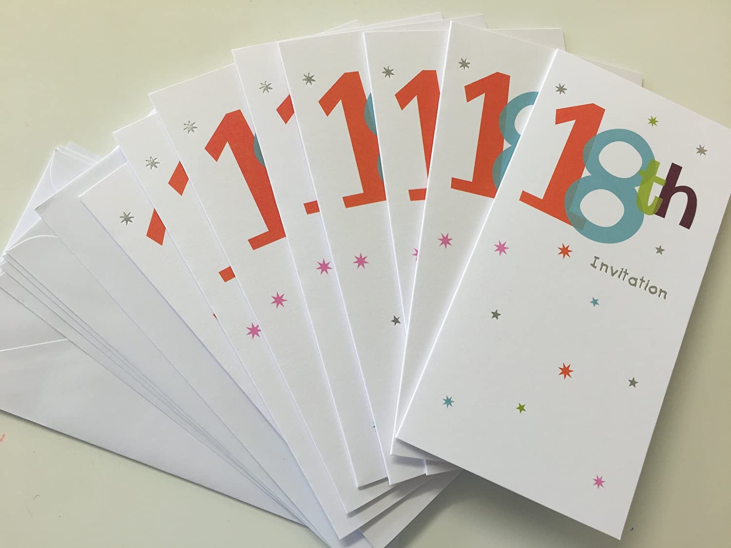 18th Birthday Party Invitations Pack of 8 White {DC}