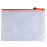 Pack of 12 A4 Orange PVC Mesh Zip Bags