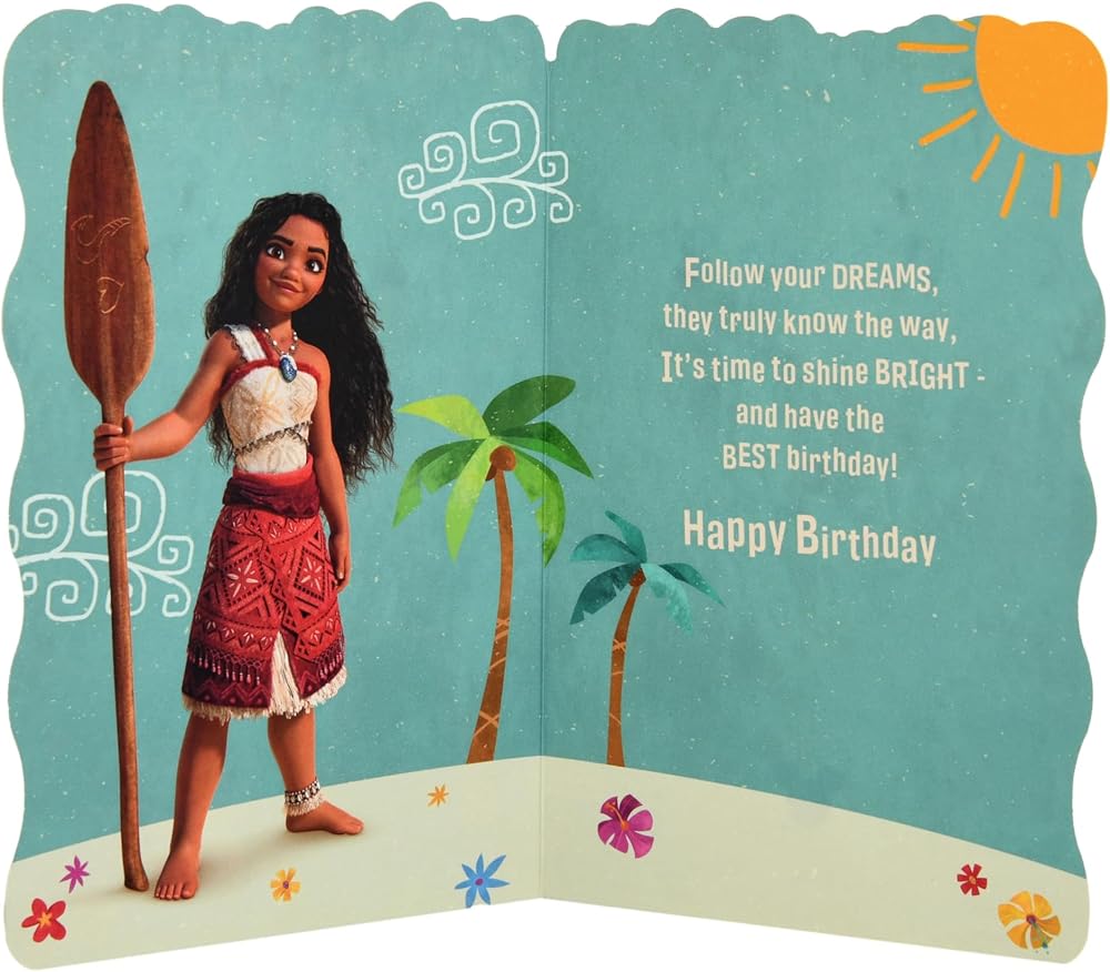 Disney Moana Granddaughter Birthday Card