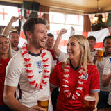 Red and White Hula Lei (100cm) - Tropical Party Accessory for Festivals Fancy Dress Summer Beach Celebrations