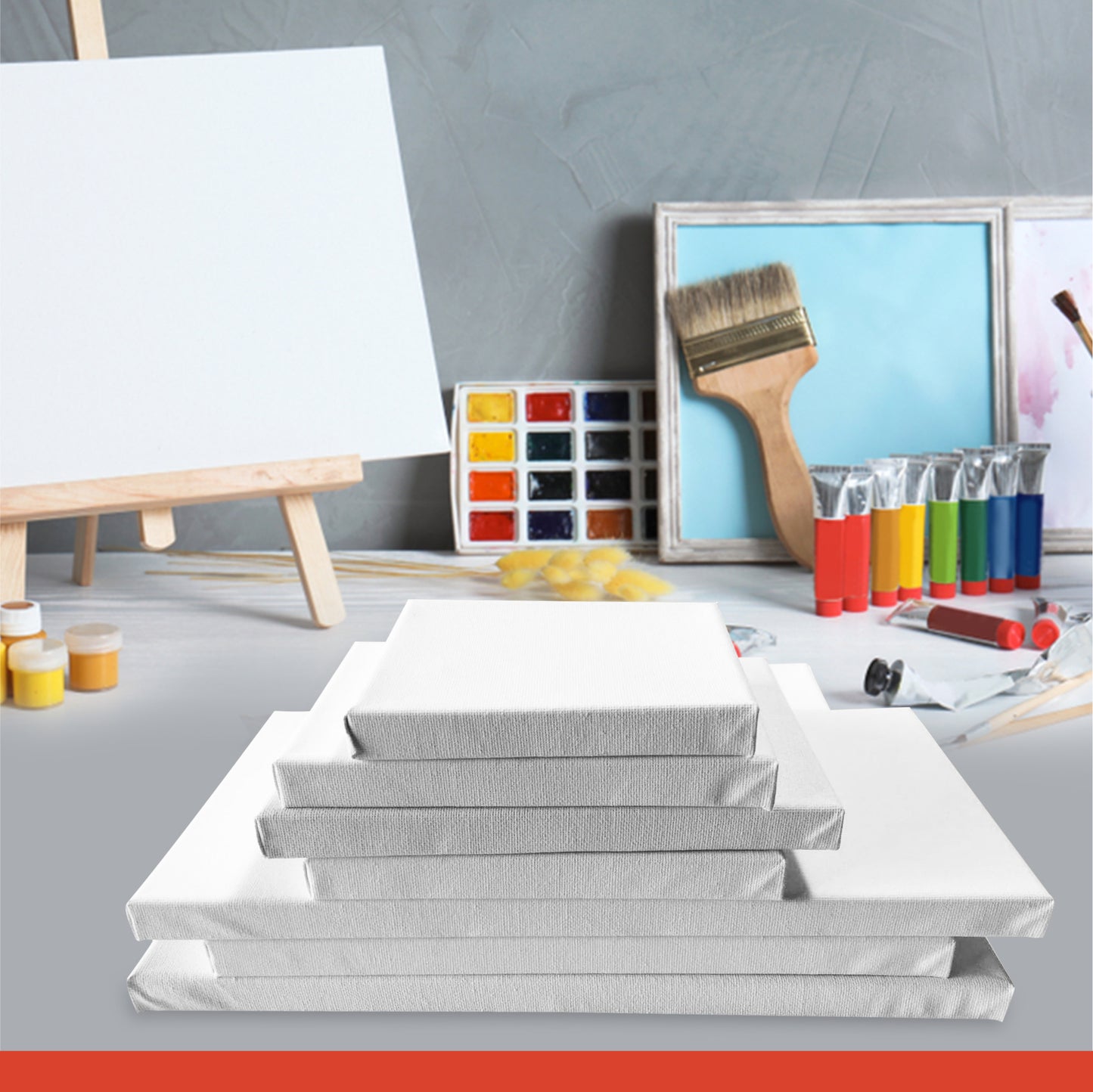 Set of 14 Assorted Sizes Blank White Stretched Board Art Frame 280gsm Canvas By Janrax
