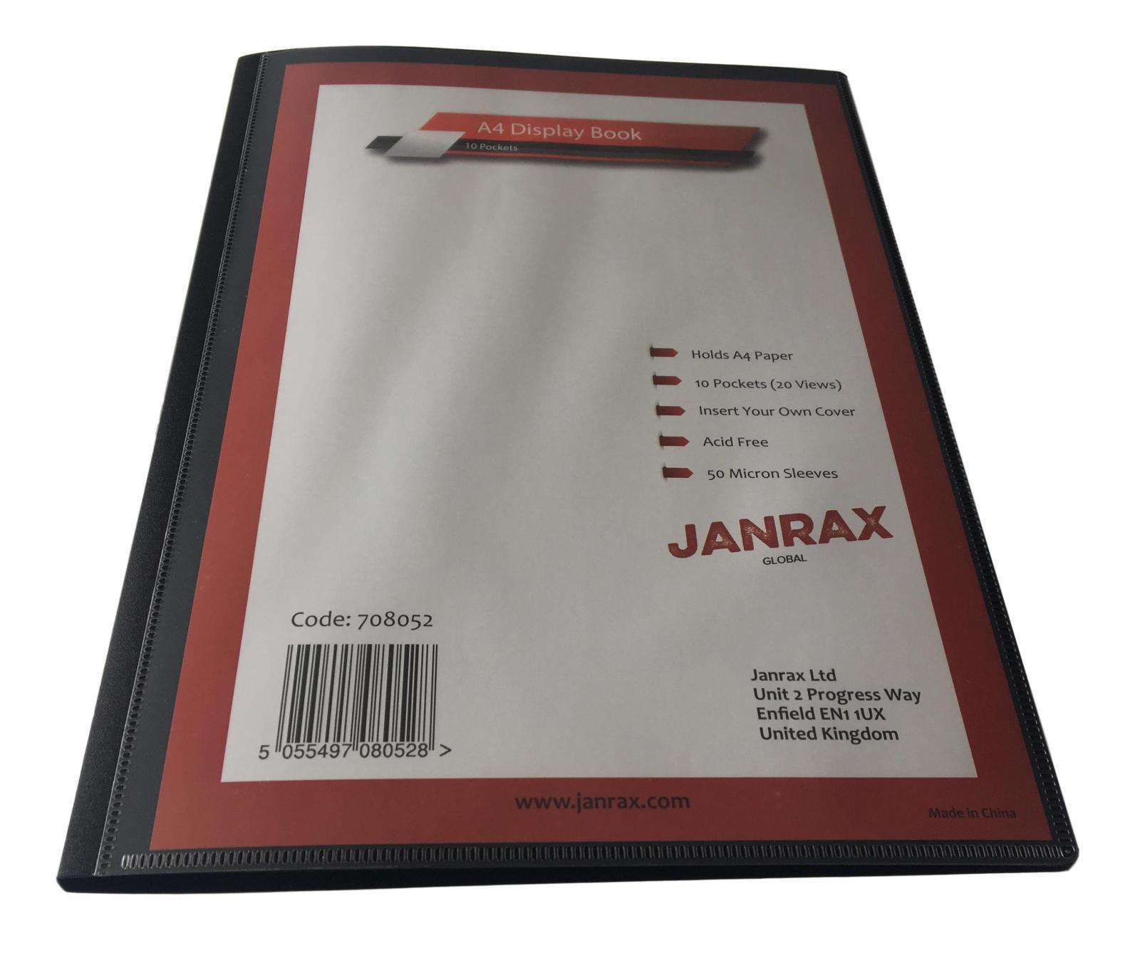 Janrax A4 Presentation Display Book 10 Pockets (20 Views)