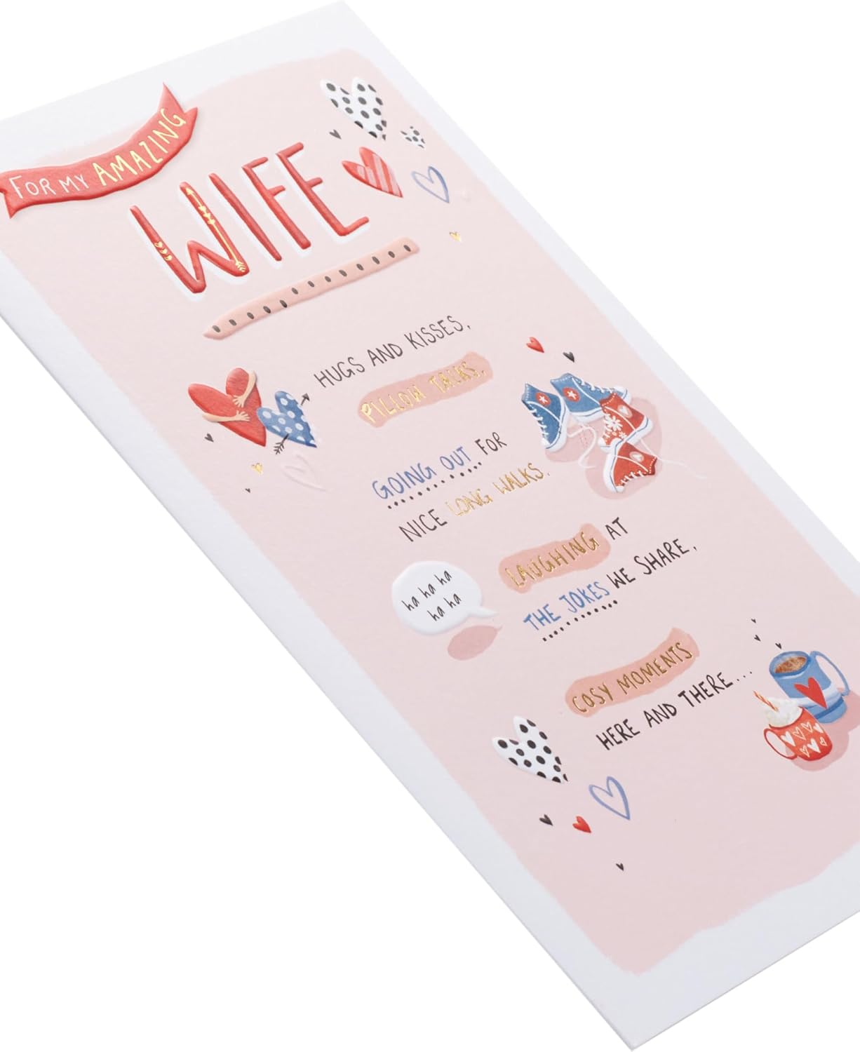 Cute Light Pink Design Wife Valentine's Day Card