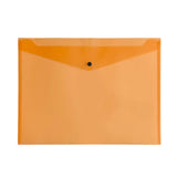 Pack of 12 Janrax A3 Orange Document Wallets - Button Stud Folder