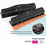 Metal 4-Hole Punch - Adjustable Holes Punching
