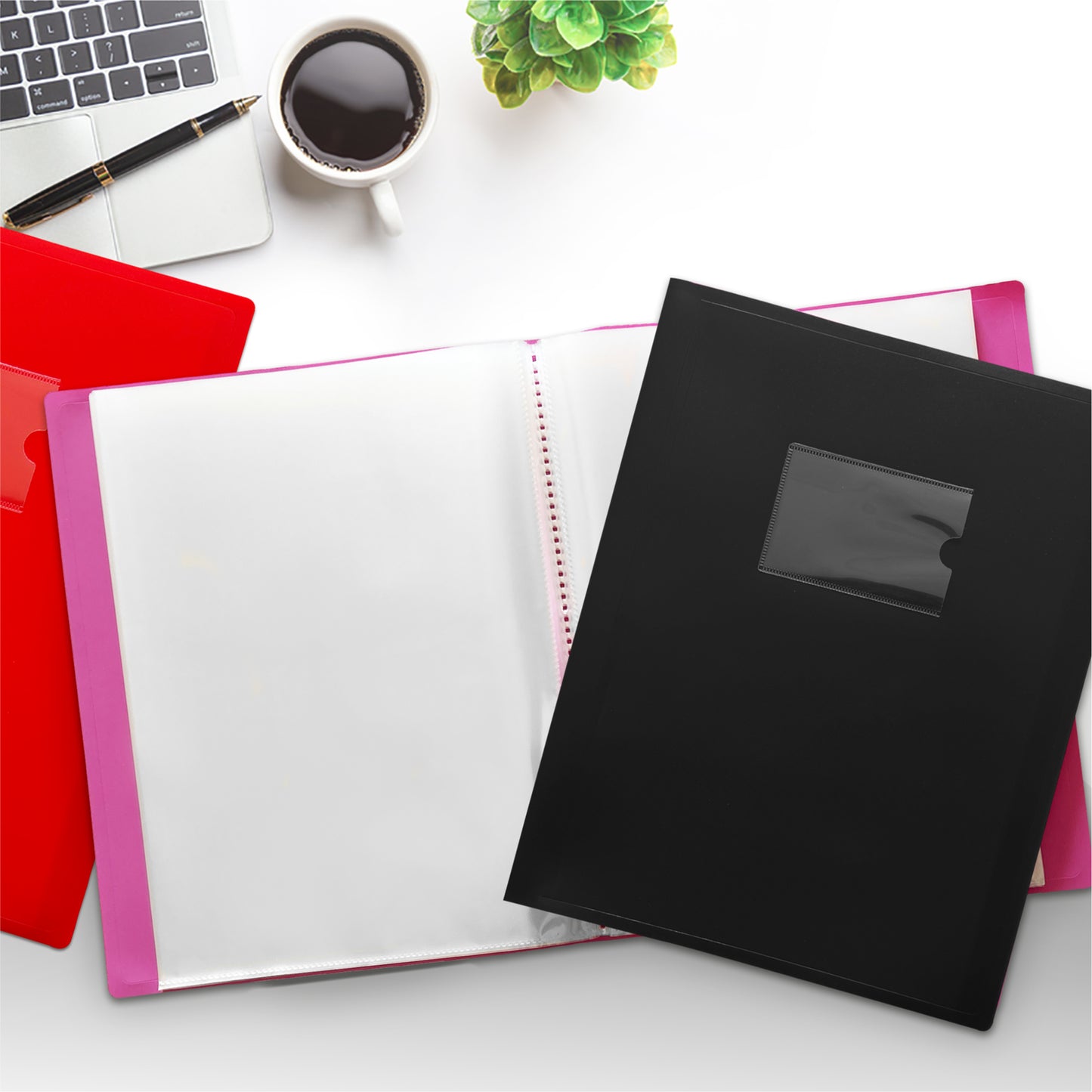 A4 Red Flexible Cover 60 Pocket Display Book