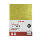 Pack of 10 A4 Yellow Glitter EVA Foam Sheets