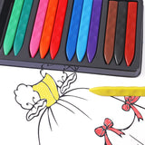 Pack of 12 Assorted Colour Triangular Plastic Crayons